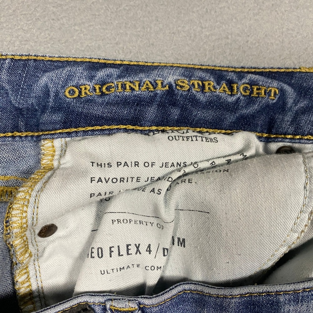American Eagle Original Straight Jeans Mens 33x32 Blue Extreme Flex 4 Stretch - Picture 4 of 7
